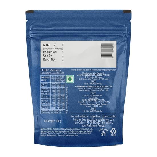 MAI RASOI Premium Whole Cashew Godammbi Kaju, 100 Gram