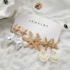 Seaside Resort Style 3 Pairs Starfish & Shell Earrings, Pearl Conch Jewelry, Niche Design Light Luxury Drop Earrings for Women