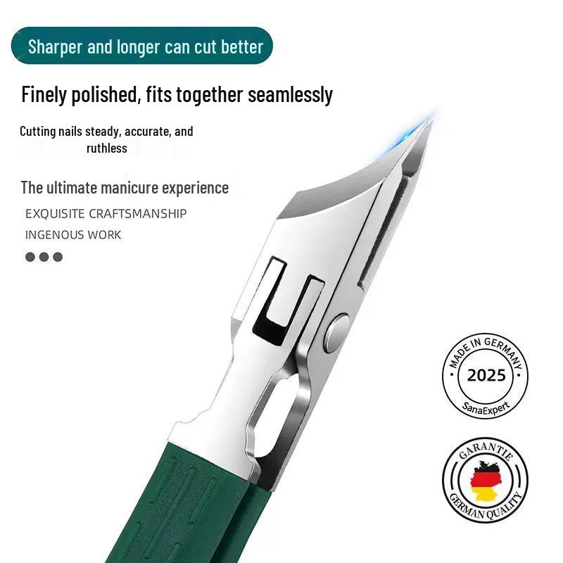 Super Sharp Oblique Nail Clippers: Large Opening, Anti-Splash, Pointed Mouth for Ingrown and Thick Toenails