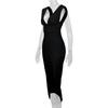 2025 Women's Summer Deep V-neck Backless Slit Dress: European & American Fashion