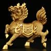 1pair Copper Unicorn Ornaments Male and Female Auspicious Home Office Desktop Decor