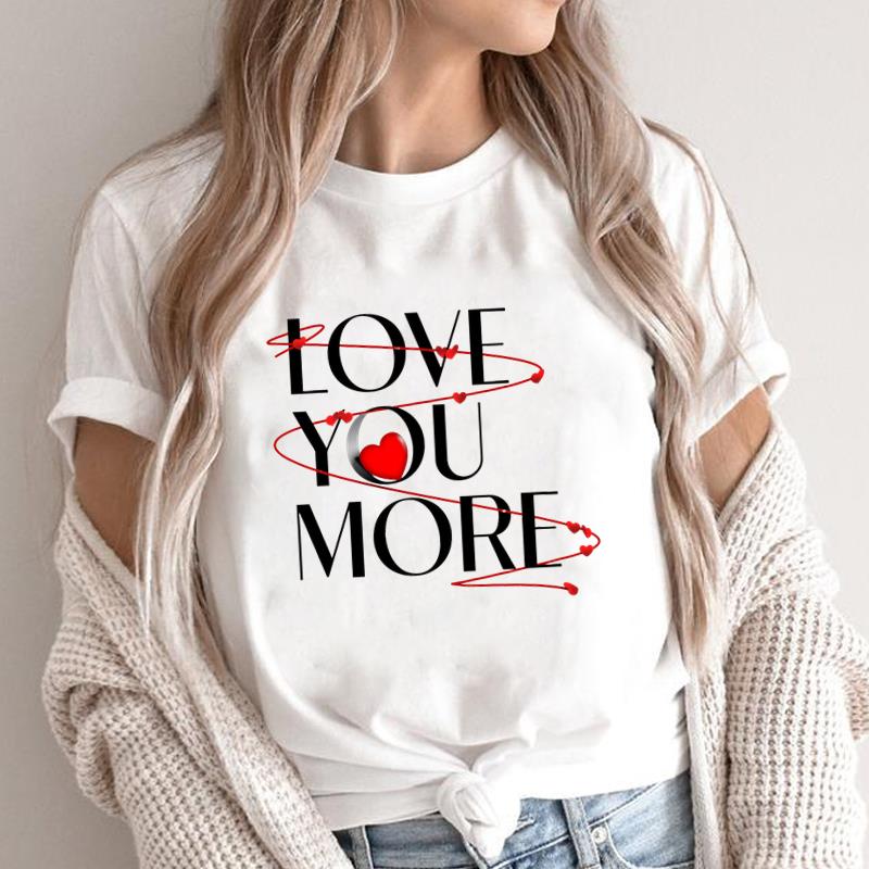 (Asian Size) love style trend Fashion Female Casual Clothing Graphic Tee Women's Top Print O-neck T Short Sleeve T-shirts
