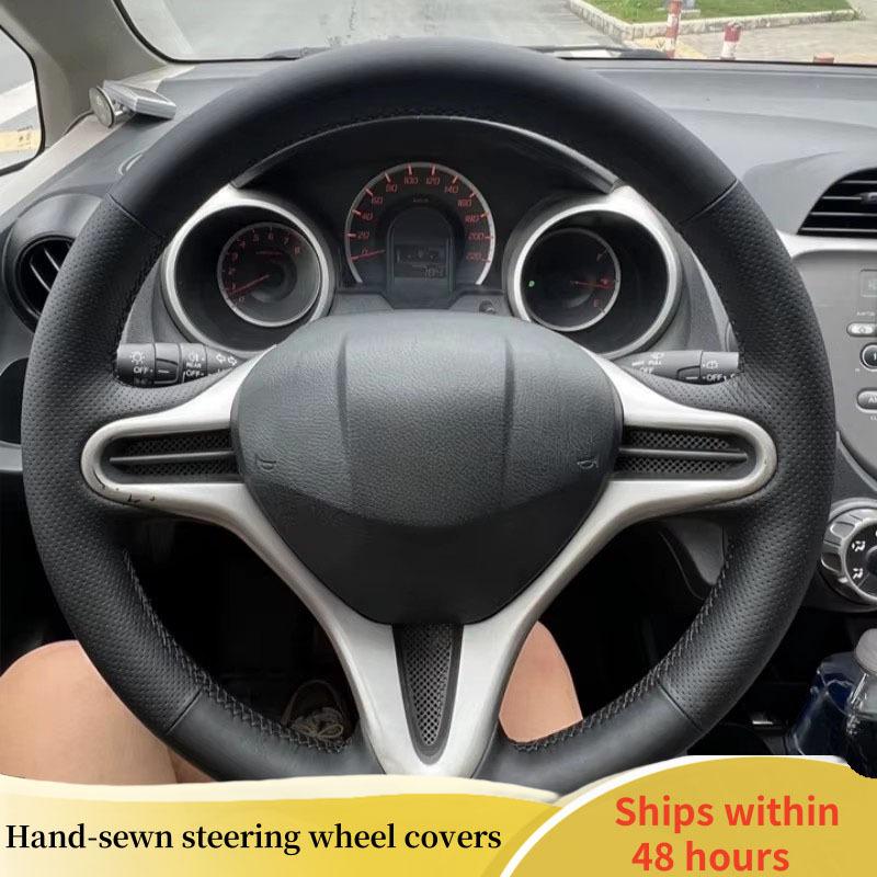 Car Steering Wheel Cover For Honda Fit City 2009-2013 Jazz 2009-2013 Ized Microfiber Leather DIY Steering Wheel Braid