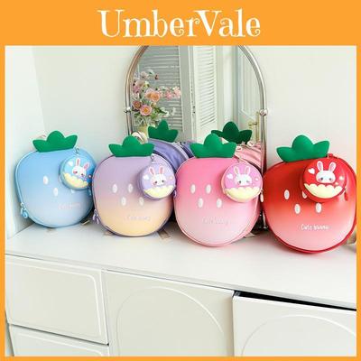 Adorable Strawberry Shaped Cartoon Backpack For Kids Stylish Oxford Fabric Design