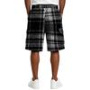 Herren Freizeit karierte Cargoshorts mit Kordelzug Lockerer Schnitt Leicht Atmungsaktiv Sommer Strandshorts mit mehreren Taschen für den Alltag