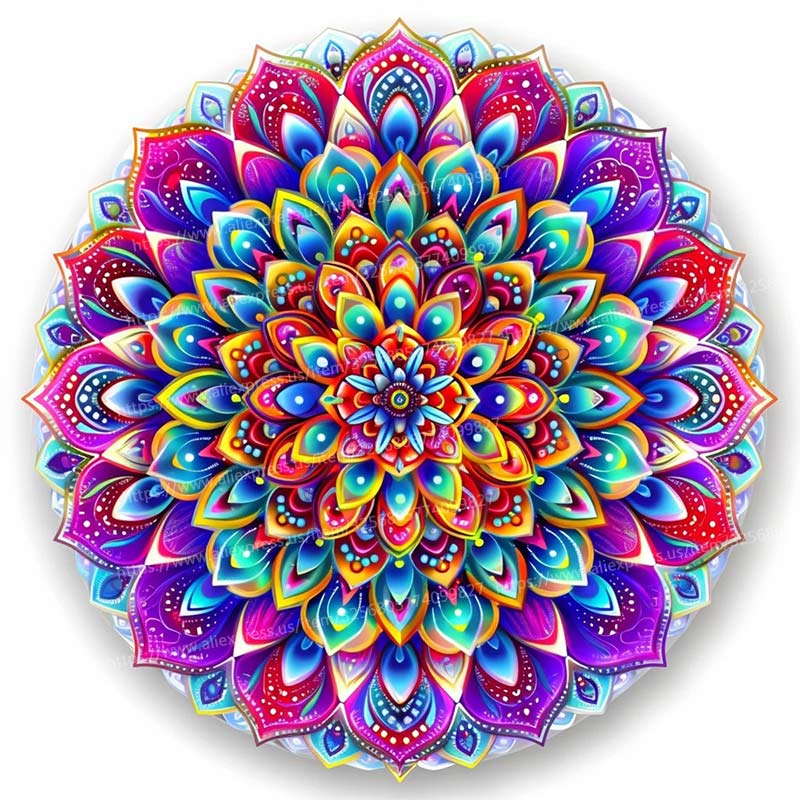 Mandala Néon Créatif Sticker Mural Salle de Bain Salon Décorations d'Arrière-plan Papier Peint Autocollant Décoration de Maison Autocollants M951