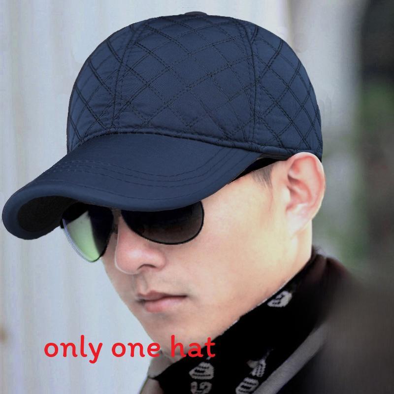 

Winter Mens Baseball Cap With Fleece Lining For Cold Weather Casual Fashion Темно-синій