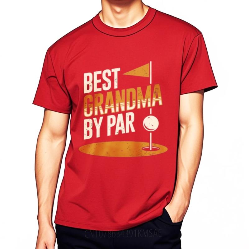 Breathable Tee Solid Color Men short sleeve tshirt Cotton Best Grandma By Par Golf Design Classic Man tees Classic Tshirt