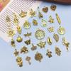 30 Mixed Antique Gold Crown Owl Alloy Pendants for DIY Vintage Retro Jewelry.