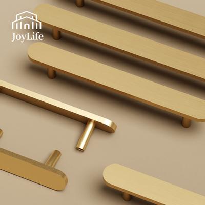 JOYLIFE Solid Brass Cabinet Pulls Modern Minimalist Handles French American Style Drawer Pulls for Wardrobe Kitchen