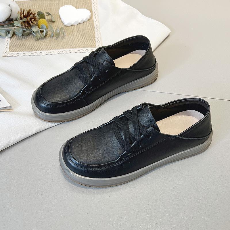 Women's White Cowhide Sneakers 2025 - Soft Sole & Surface Loafers, Flat Casual Leather Shoes