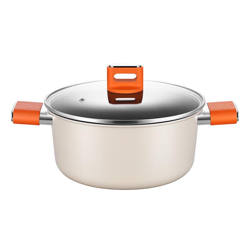 Deselangjin Orange Feineisen Wok & Suppentopf Set
