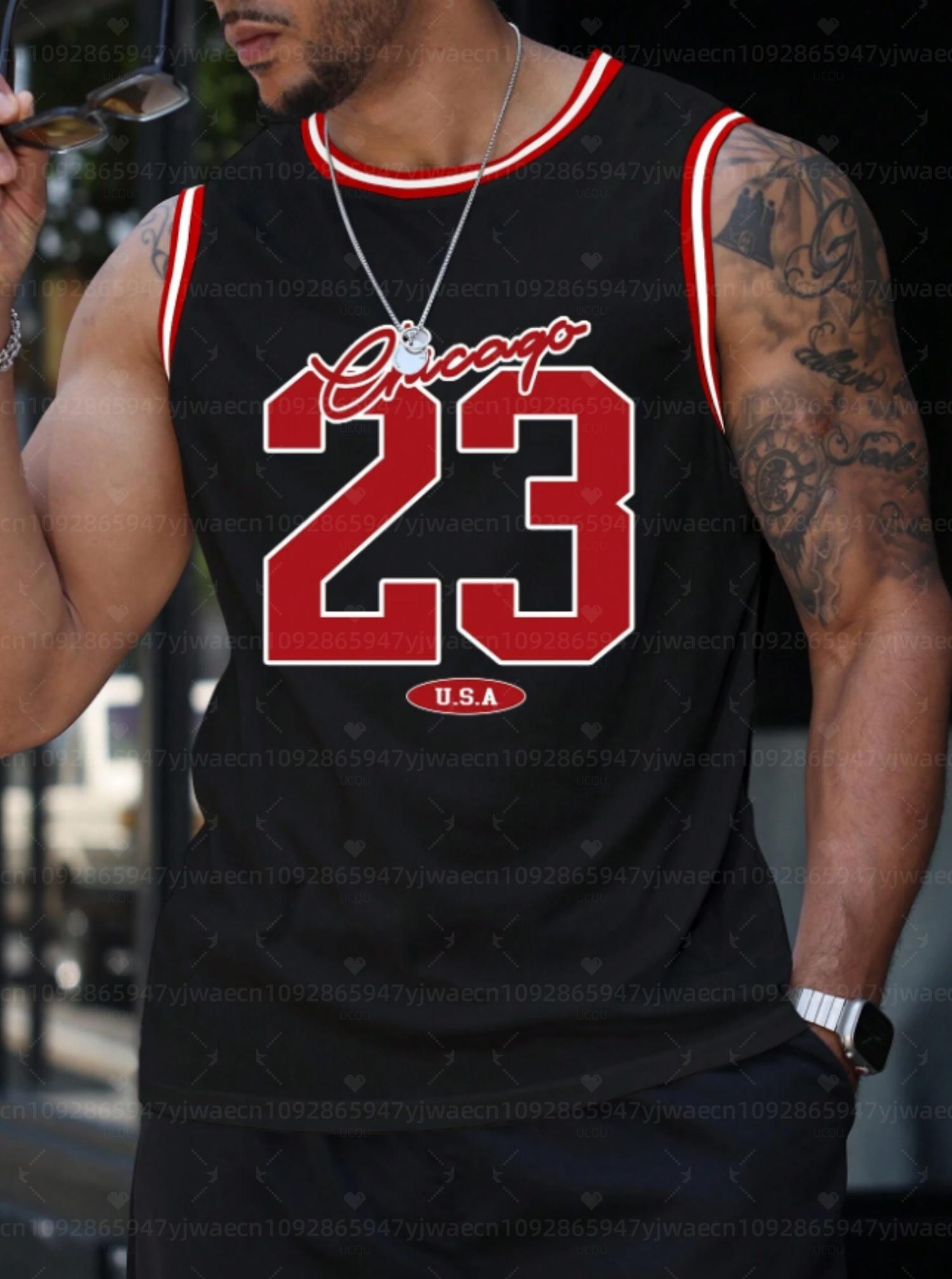 2026 Summer Men s Women Chicago No.23 Graphic Tank Top Sleeveless Basketball Jersey Vest Men Round Neck Sports Gym Vest S