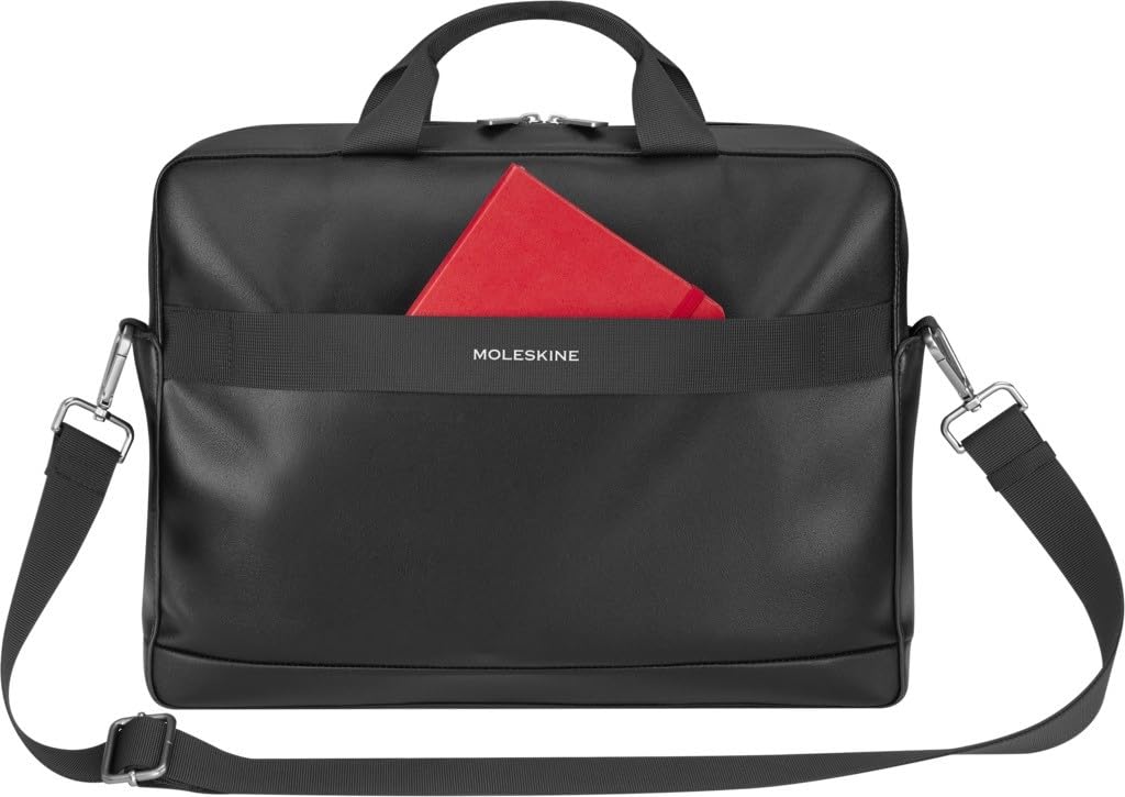 Moleskine Classic Slim Briefcase, Men's, Black, Fits 15-inch Laptop, Includes Shoulder Strap
