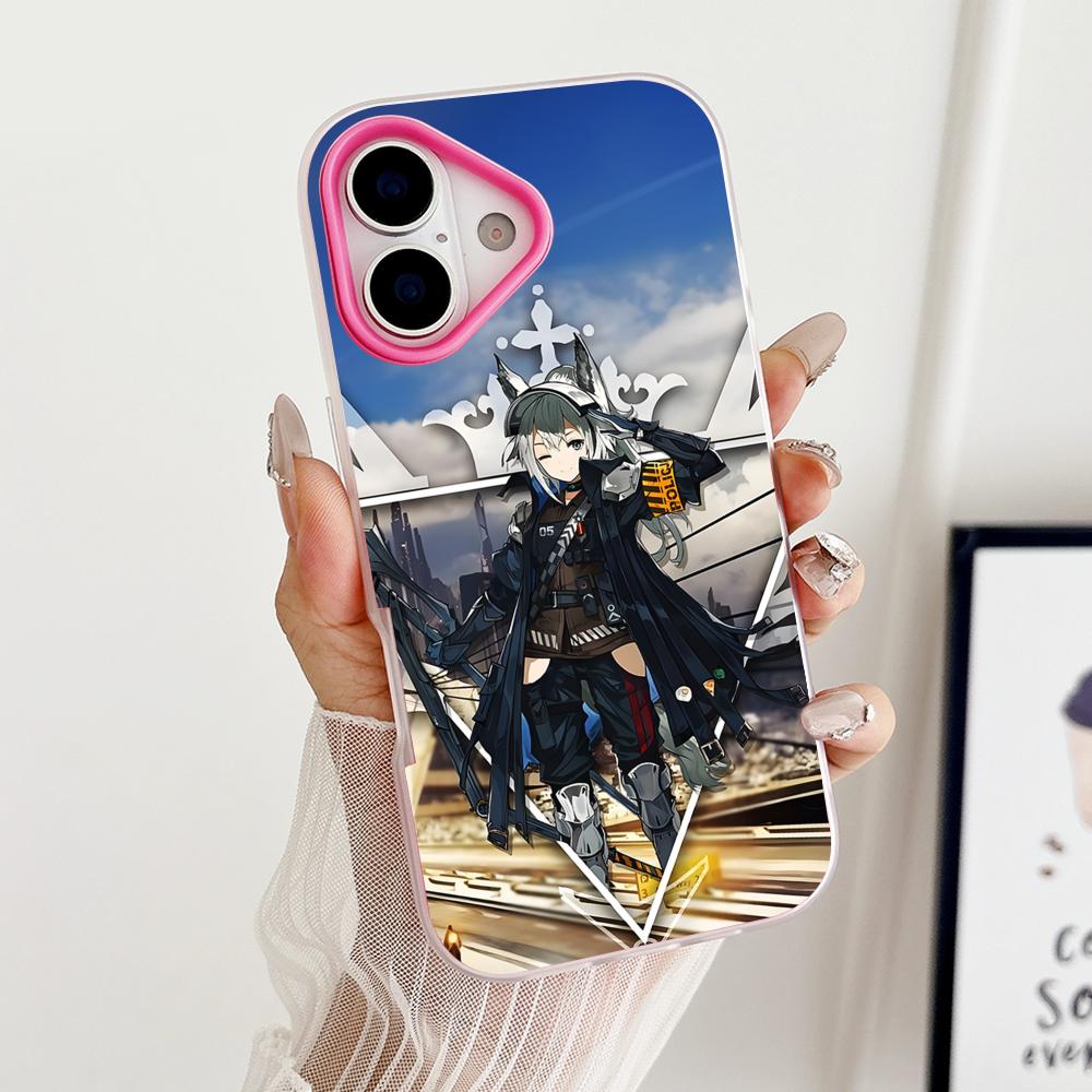 Arknights Grani Jelly Double layer Rose Red Mobile Phone Case for iPhone 17 16 15 14 13 12 11 Air Pro Max Plus Protective