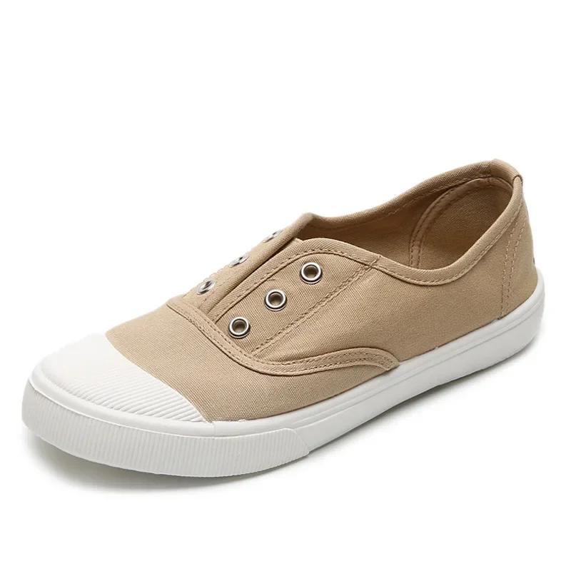 Women's Vulcanized Shoes 2024 Summer New Half Slippers Canvas Shoes Women Thin Style Student Versatile Casual Shoes