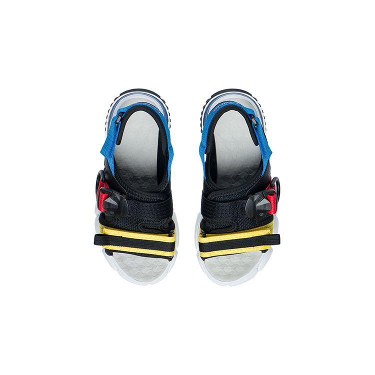 Li Ning Genç Günlük Spor Şok Emici Sandaletler Çocuk Sandaletleri Siyah Sarı Mavi YKUS002-5