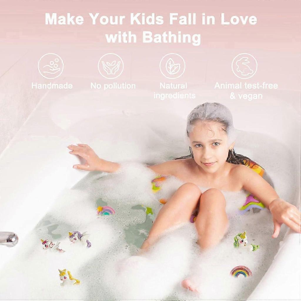 2025 6 - Piece Unicorn Bath Bombs Set with Surprise Toys Inside, Colorful Fizzy Spa Treats for Kids & Unicorn Lovers