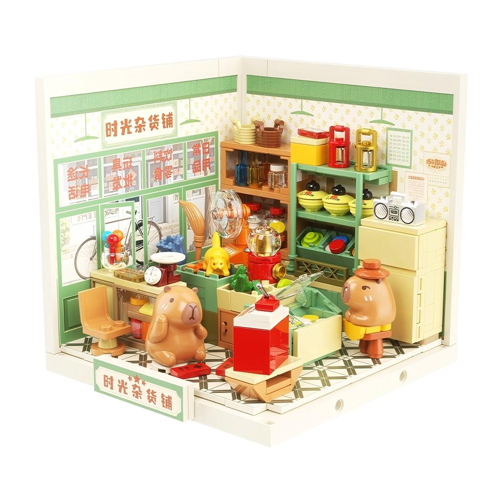 Jaki Super Town Building Blocks Toys Street Scene General Store Model Assembly Toy Desktop Ornament Children'S Birthday Gift