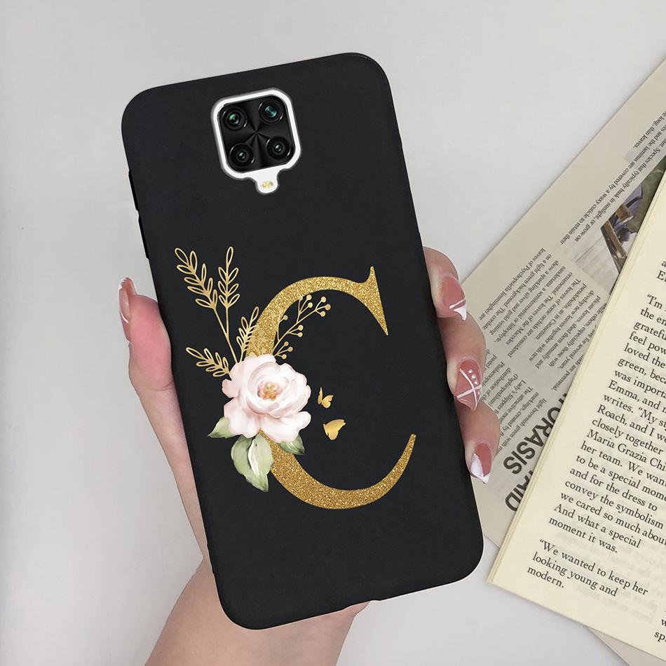 For Xiaomi Redmi Note 9 Pro Case Flowers Letters Silicone Soft TPU Back Cover For Xiomi Redmi Note9 Pro 6.67'' M2003J6B2G Case