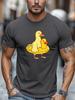 Cartoon Duck With Duck Float Ring Lovely Front Graphic Print Unisexs Crew Neck Short Sleeve Tee Casual Daily Soft Basic Wear Top