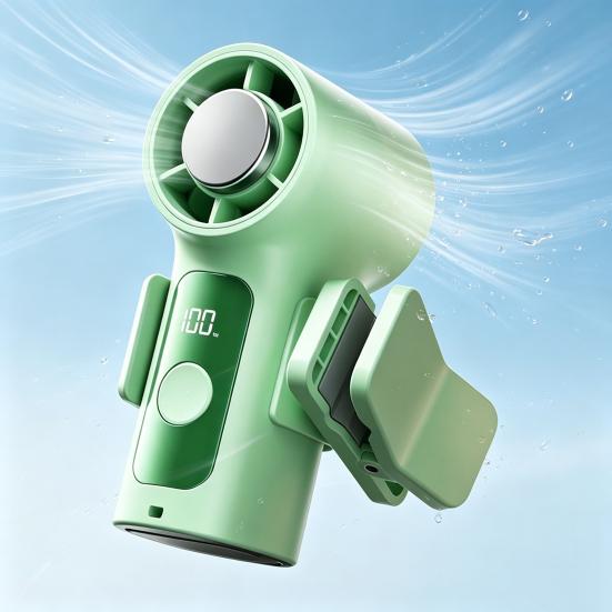 Mini Portable Clip-on 6 Speed with Detachable Fan LED Display Cooling Fan Clip