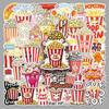 Waterproof Popcorn Theme Dessert Stickers (50 Sheets)
