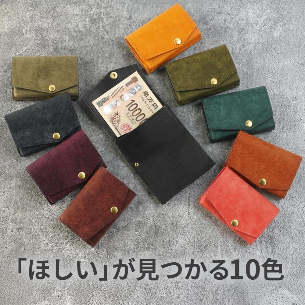 Small Pueblo Made In Japan [Abrasa] Wallet, Leather, Men's Wallet, (Navy)