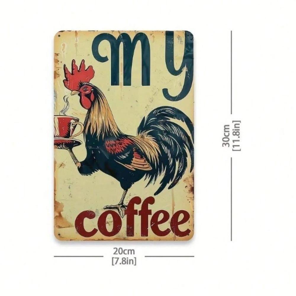 Metal Wall Art Rooster Vintage Farmhouse Kitchen Decor Poster