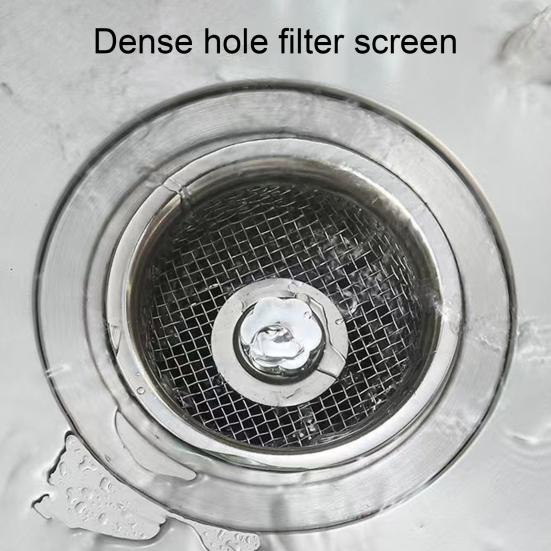 Kitchen Sink Filter Rustproof High-density Stainless Steel Mesh Bath Drain Stopper for Restaurant