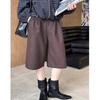 Juzhi 2024 Automne Coréen Laine Coupe Slim Décontracté Shorts 9101