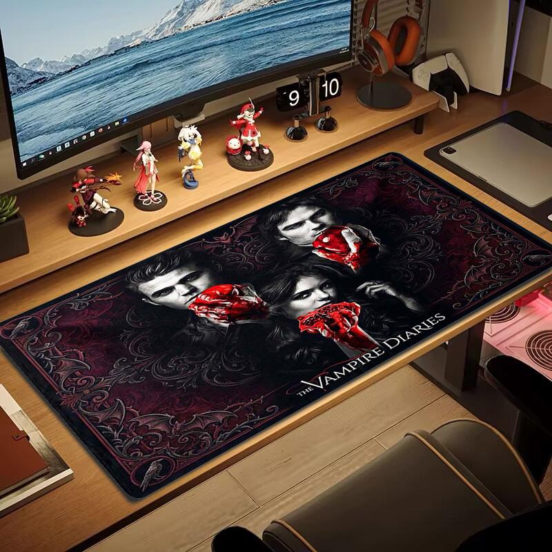 Vampir Günlükleri Renkli Mouse Pad Büyük Oyun Masası Minderi Kaymaz Dizüstü Bilgisayar Tablet Büyük Mouse Pad XXL Mat Mini PC Oyun Matı Kilitli Kenar
