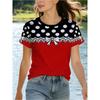 T-shirt da donna a maniche corte stampata in 3D, abbigliamento taglie forti da donna, alla moda e versatile, casual, per l'uso quotidiano