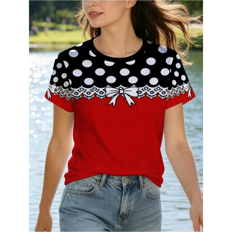 T-shirt da donna a maniche corte stampata in 3D, abbigliamento taglie forti da donna, alla moda e versatile, casual, per l'uso quotidiano