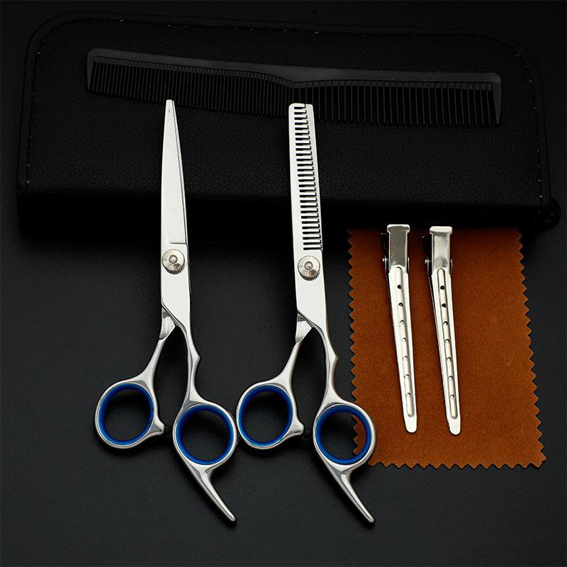 Multi-Color Hairdressing Scissor Set: Flat & Tooth Scissors for Salon Use
