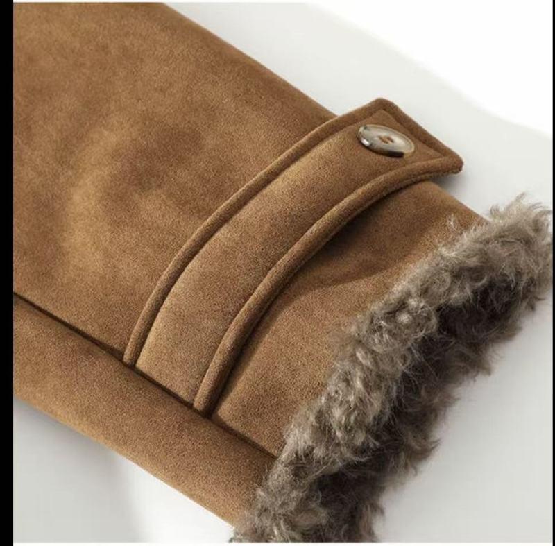 Men's High-End Lambswool Leather Motorcycle Jacket for Autumn/Winter