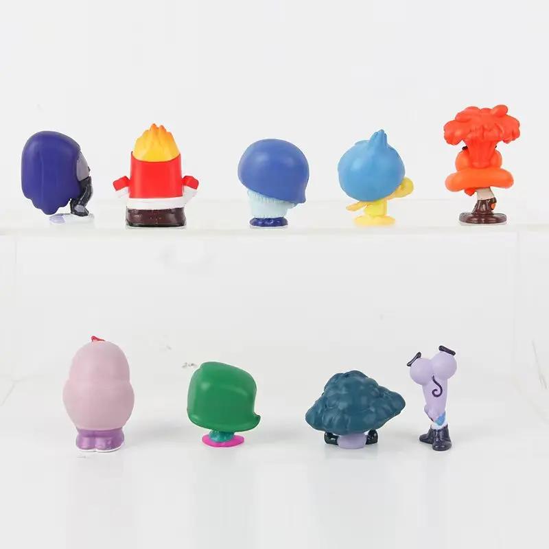9pcs/Set Inside Out Action Figure Toy Cartoon Movie Joy Anxiety Anger Sadness Disgust Fear Model Doll Figurines Kids Gift 2 Poseable Articulated Scale