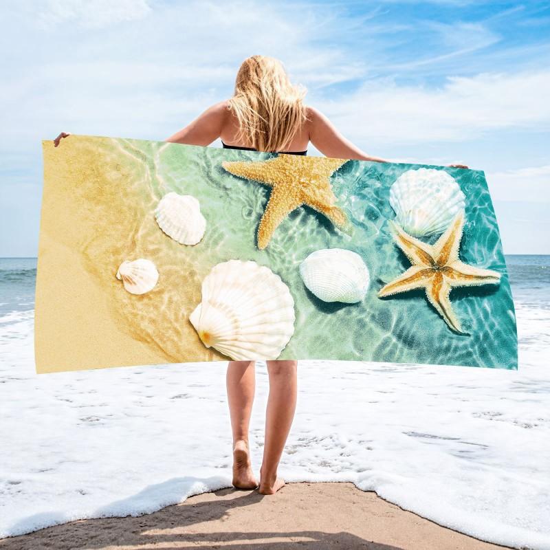 Ultra Absorbent Microfiber Beach Towel With Sea Turtle Print Quick Dry Large Size 70x140cm Pool Vacation Travel