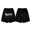 24 marque tendance européenne et américaine transfrontalière GALLERY DEPT peinture à la main éclaboussures d'encre assortiment de couleurs short décontracté hommes et femmes haut