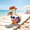 Cartoon Vacation Goose Brooch - American Flag Theme Funny Animal Pin for Bags Clothes Accessories