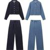 European and American Women's Casual Long-Sleeve Denim Shirt