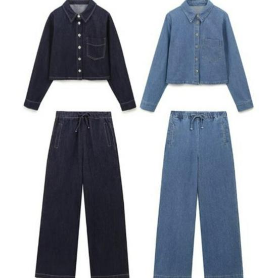 European and American Women's Casual Long-Sleeve Denim Shirt