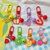 Cute Fruit Strawberry Grape Orange Pendant Keychain For Women Girls  Candy Color Fruit Keyring Bag Decoration Accessories
