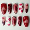 Pack Of 30Pieces False Nail Red Lips Rose Leopard Art Artificial Nail For Parties Dates And Everyday Beauty Decors