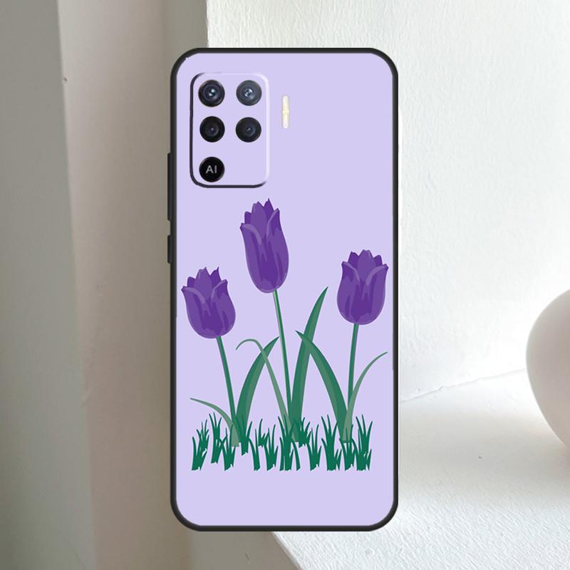 Tulips Flower Spring For OPPO A78 A98 A18 A38 A58 A5 A6 Pro A15 A17 A57 A16 A76 A96 A54 A74 A94 A40 A60 A80 Case