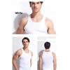 White coarse ribbed tank top for men, summer slim-fit, muscle-enhancing, sleeveless American-style gym sports vest for men