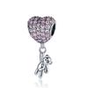 Ciondolo in Argento Sterling 925 Cuore Rosa Fiore Palloncino Infinito Amore Charm Perla Fai da Te Adatto Bracciale Moda Originale Gioielli Donna