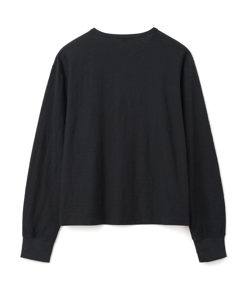 MILLO ARCHIVE Slit Henley Neck Long Sleeve [Black]