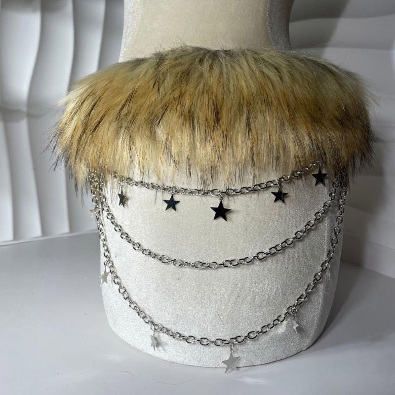 Furred Waist Belt Belly Chain for Dress Chain Belt for Women Waist Chain Belt Cowboy Waist Chain Luxurious Belt