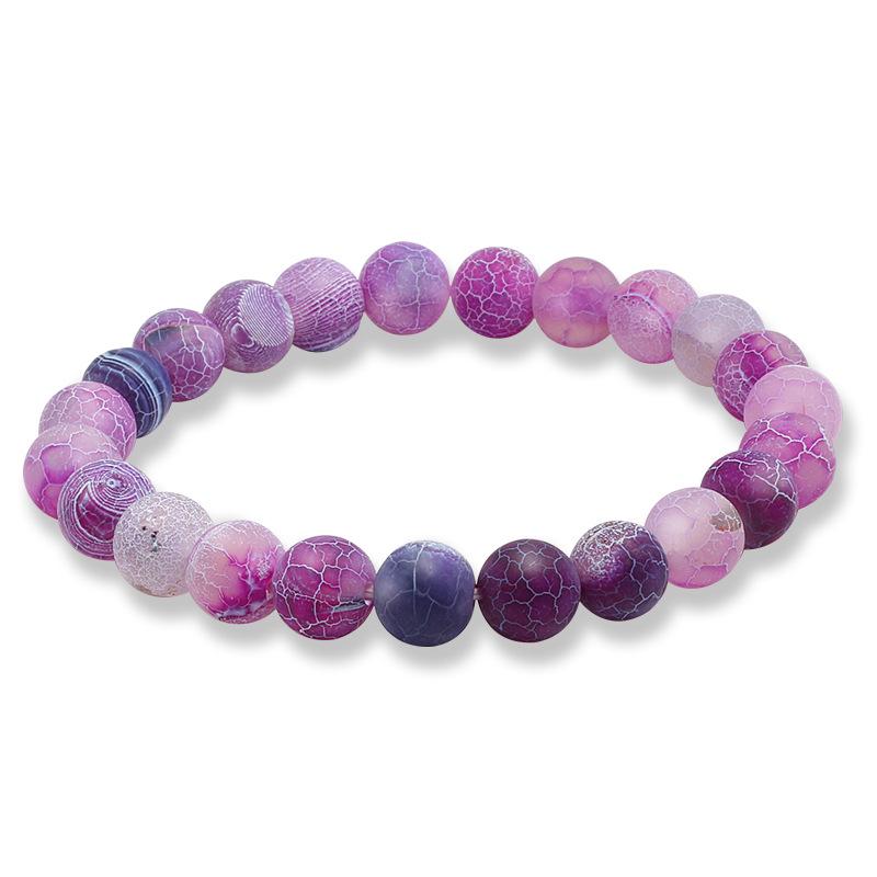 Peacock Purple Agate & Phoenix Bead Yoga Bracelet - 8mm Handcrafted Jewelry